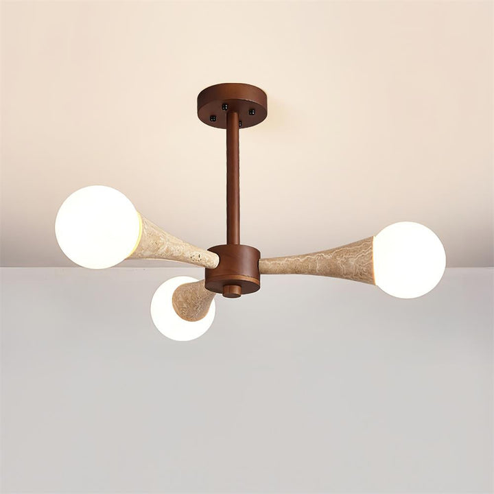 Ritta Plafonnier Bois et Travertin Fixe au Plafond - Neutralighting