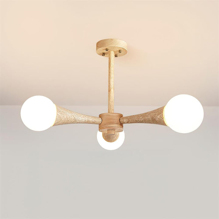 Ritta Plafonnier Bois et Travertin Fixe au Plafond - Neutralighting
