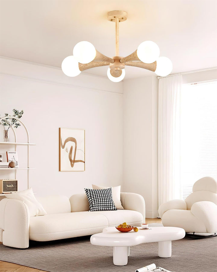 Ritta Plafonnier Bois et Travertin Fixe au Plafond - Neutralighting