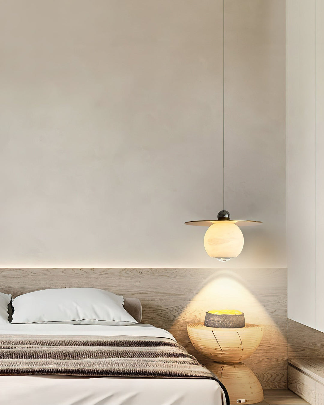 Alvarel Suspension Moderne Cordon Laiton Albâtre - Neutralighting