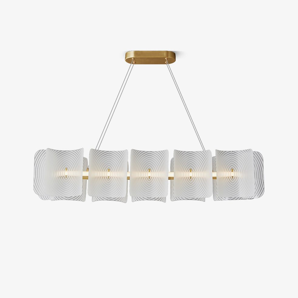 Virinia Postmoderne Luxe Rectangle Laiton Verre Suspension - Neutralighting