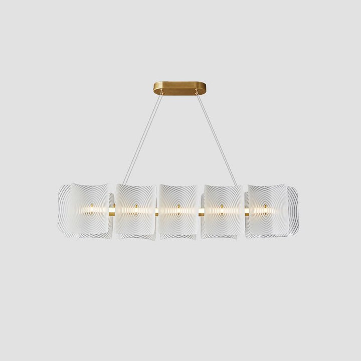 Virinia Postmoderne Luxe Rectangle Laiton Verre Suspension - Neutralighting