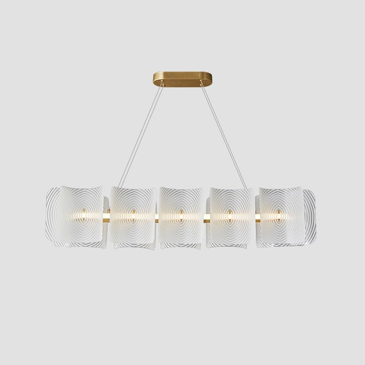 Virinia Postmoderne Luxe Rectangle Laiton Verre Suspension - Neutralighting