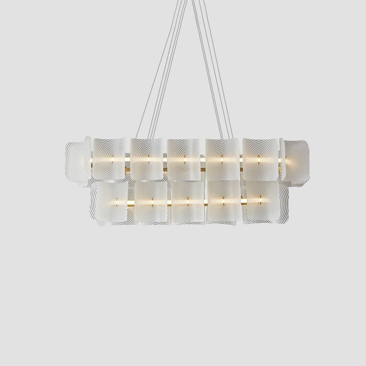 Virinia Postmoderne Luxe Rectangle Laiton Verre Suspension - Neutralighting