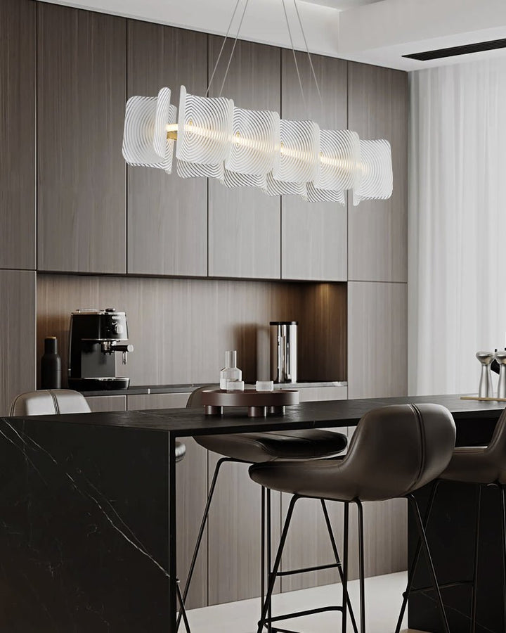 Virinia Postmoderne Luxe Rectangle Laiton Verre Suspension - Neutralighting