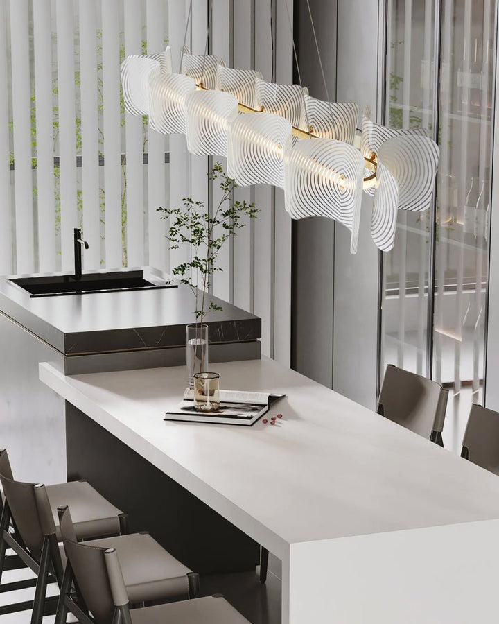 Virinia Postmoderne Luxe Rectangle Laiton Verre Suspension - Neutralighting