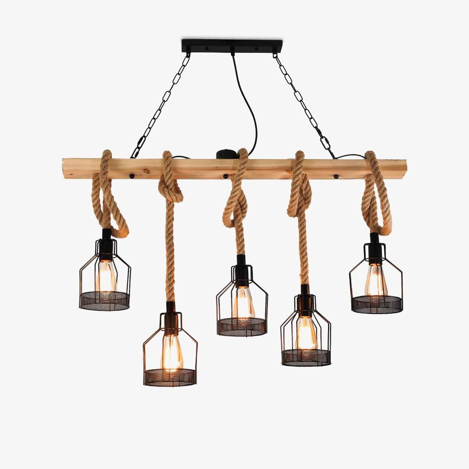 Lustra Suspension Lampe Corde de Chanvre Industriel - Neutralighting