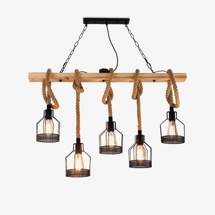 Lustra Suspension Lampe Corde de Chanvre Industriel - Neutralighting