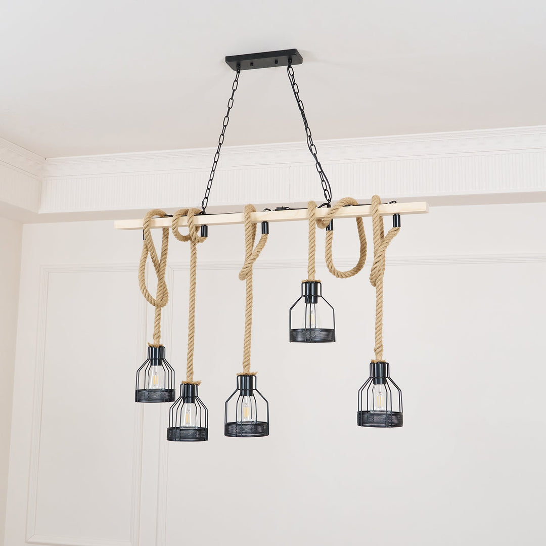 Lustra Suspension Lampe Corde de Chanvre Industriel - Neutralighting