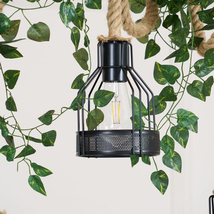 Lustra Suspension Lampe Corde de Chanvre Industriel - Neutralighting