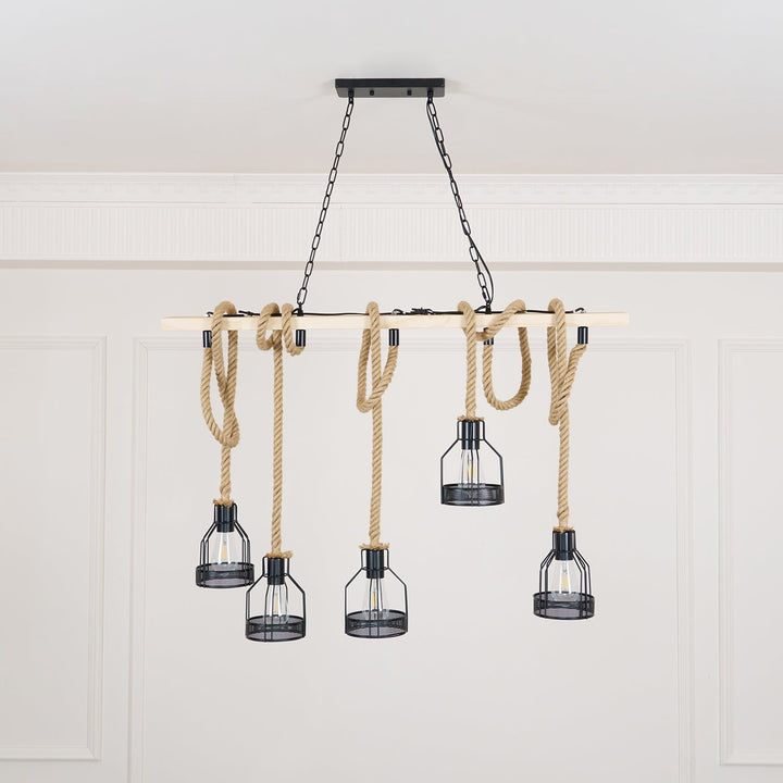 Lustra Suspension Lampe Corde de Chanvre Industriel - Neutralighting