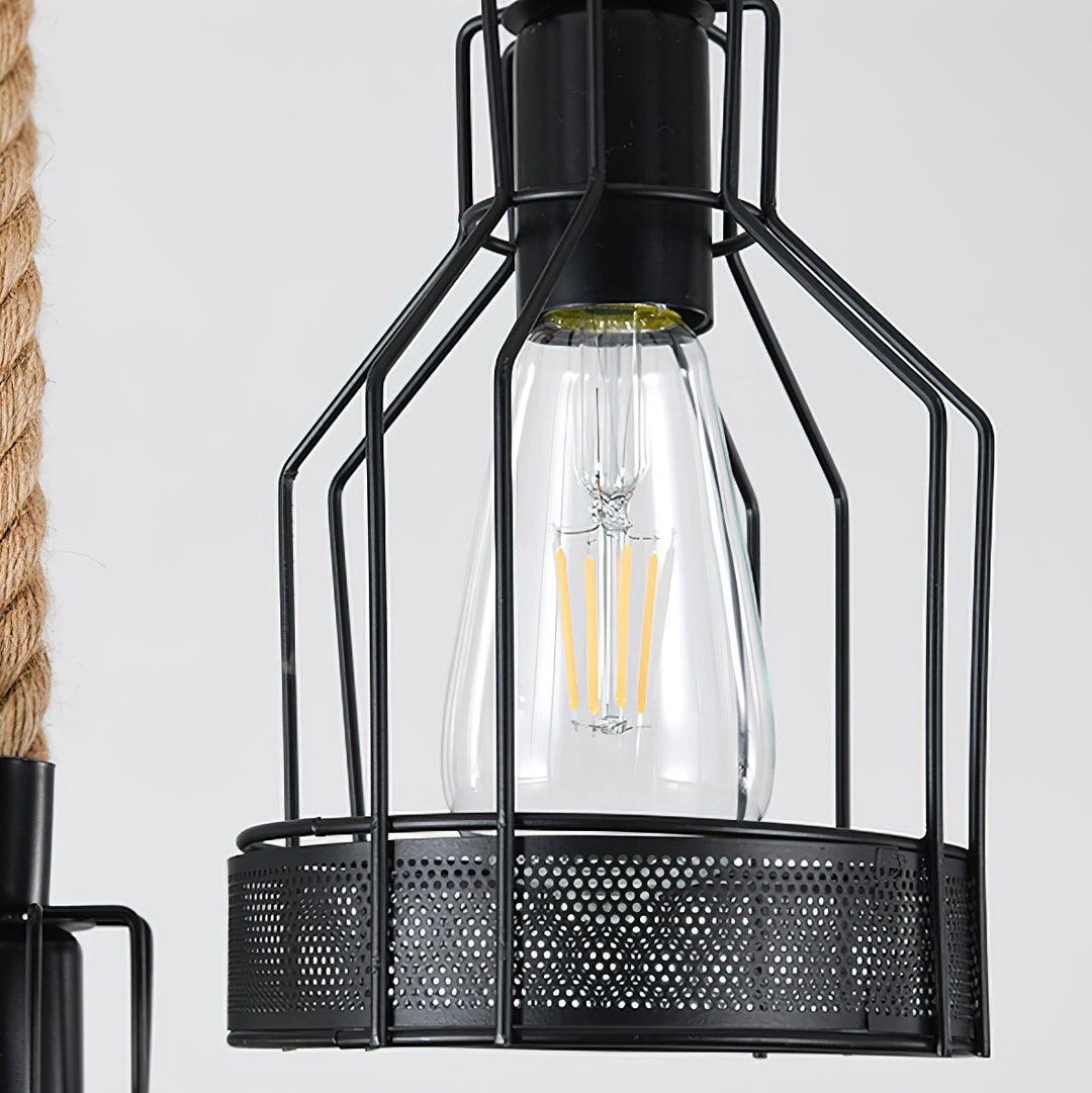 Lustra Suspension Lampe Corde de Chanvre Industriel - Neutralighting