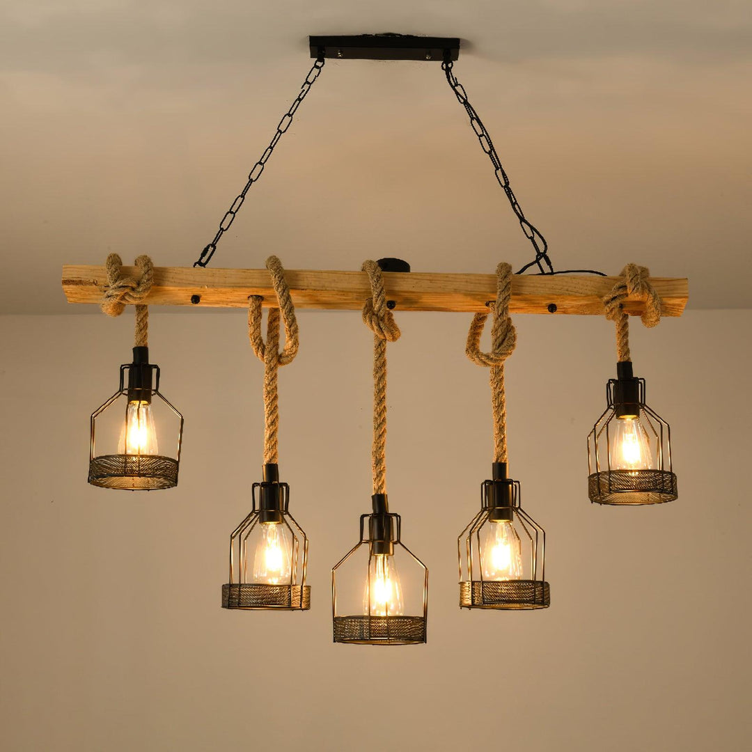 Lustra Suspension Lampe Corde de Chanvre Industriel - Neutralighting