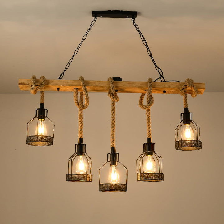 Lustra Suspension Lampe Corde de Chanvre Industriel - Neutralighting