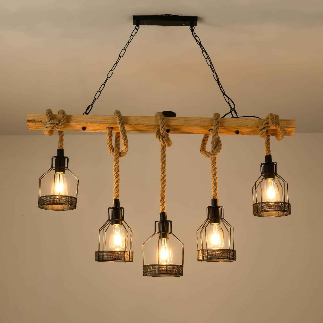 Lustra Suspension Lampe Corde de Chanvre Industriel - Neutralighting