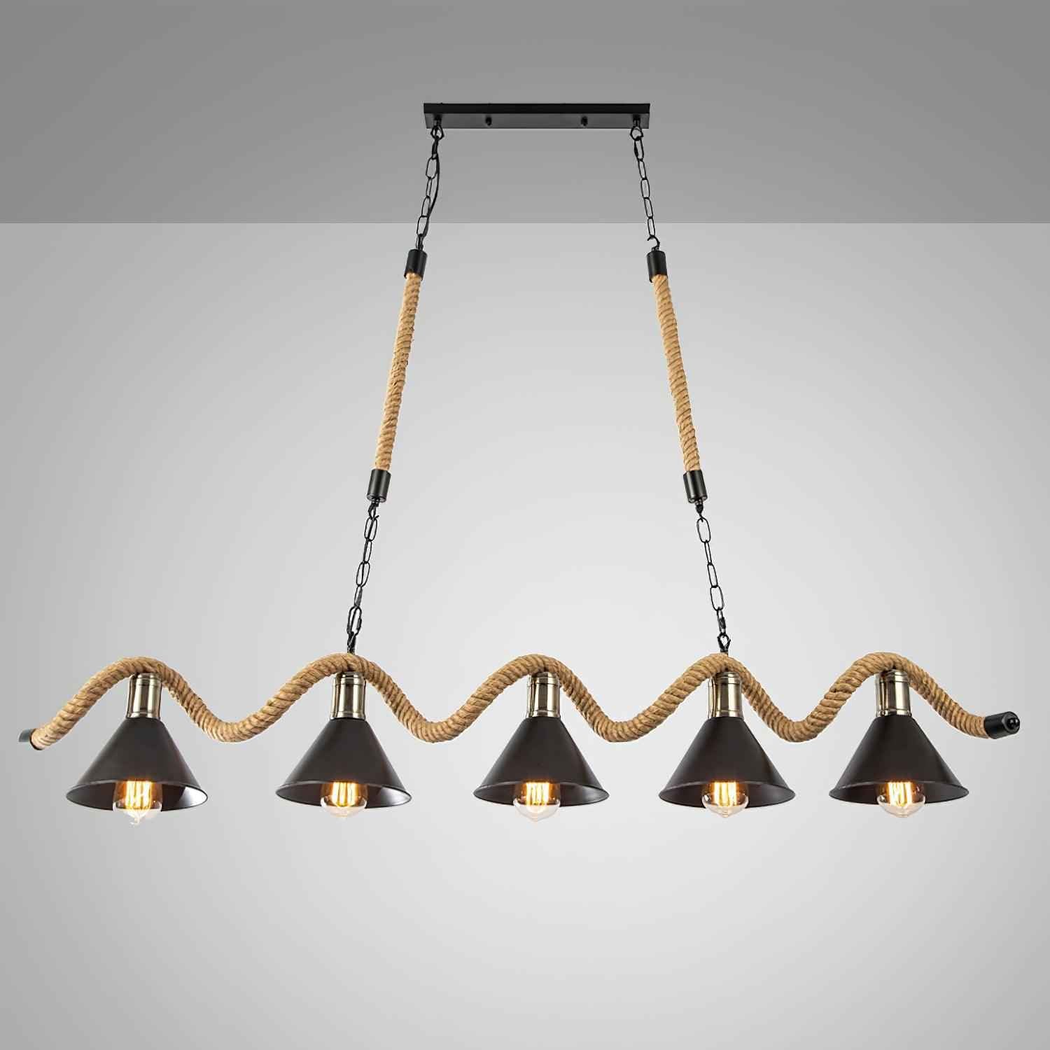 Lustra Suspension Industrielle Vague en Corde de Chanvre - Neutralighting