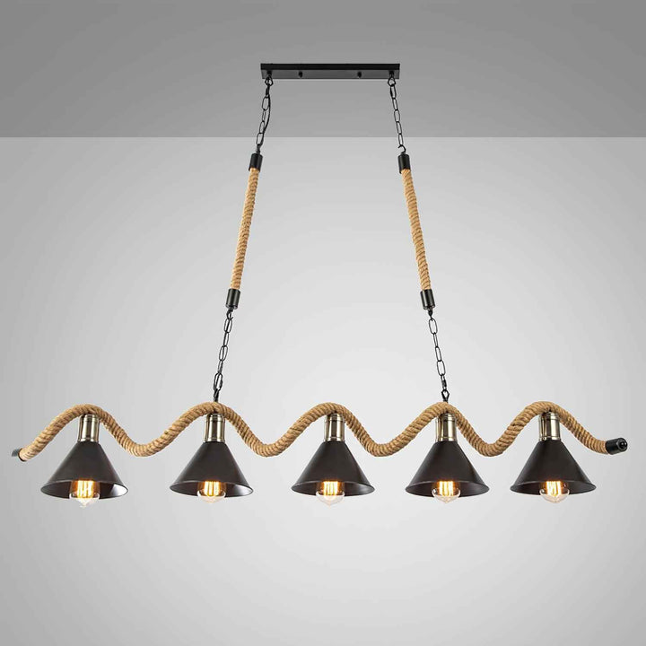 Lustra Suspension Industrielle Vague en Corde de Chanvre - Neutralighting