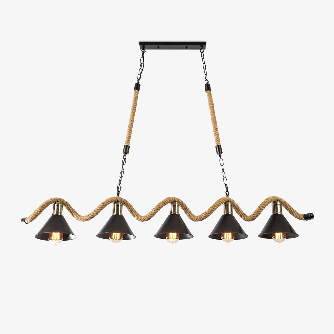 Lustra Suspension Industrielle Vague en Corde de Chanvre - Neutralighting