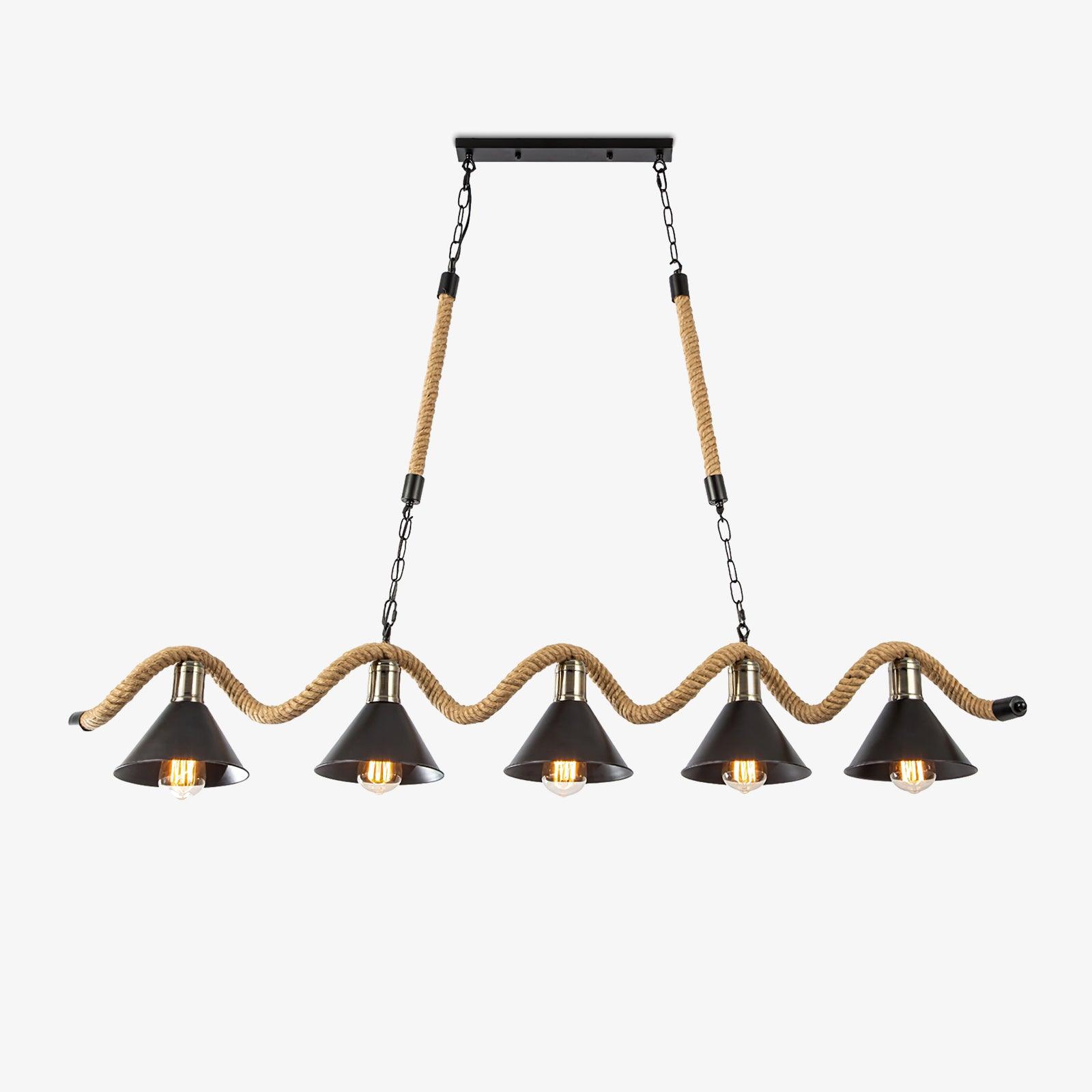 Lustra Suspension Industrielle Vague en Corde de Chanvre - Neutralighting