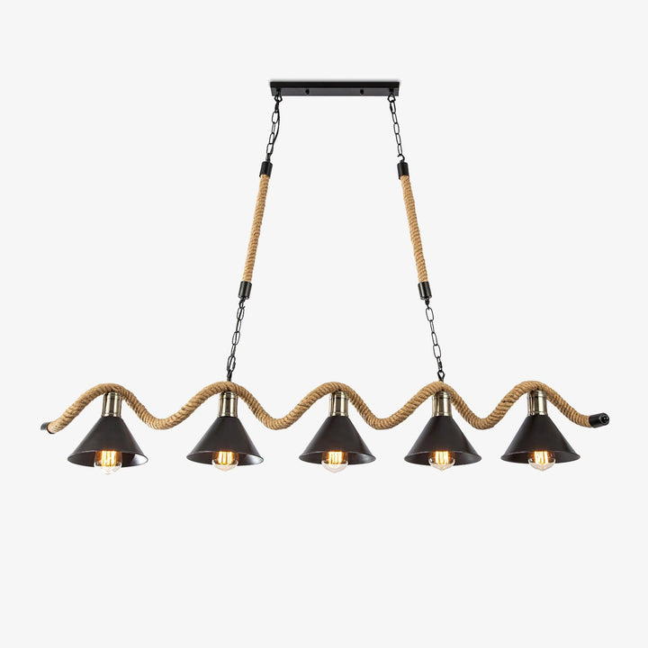 Lustra Suspension Industrielle Vague en Corde de Chanvre - Neutralighting