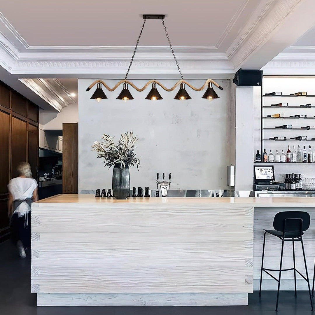 Lustra Suspension Industrielle Vague en Corde de Chanvre - Neutralighting