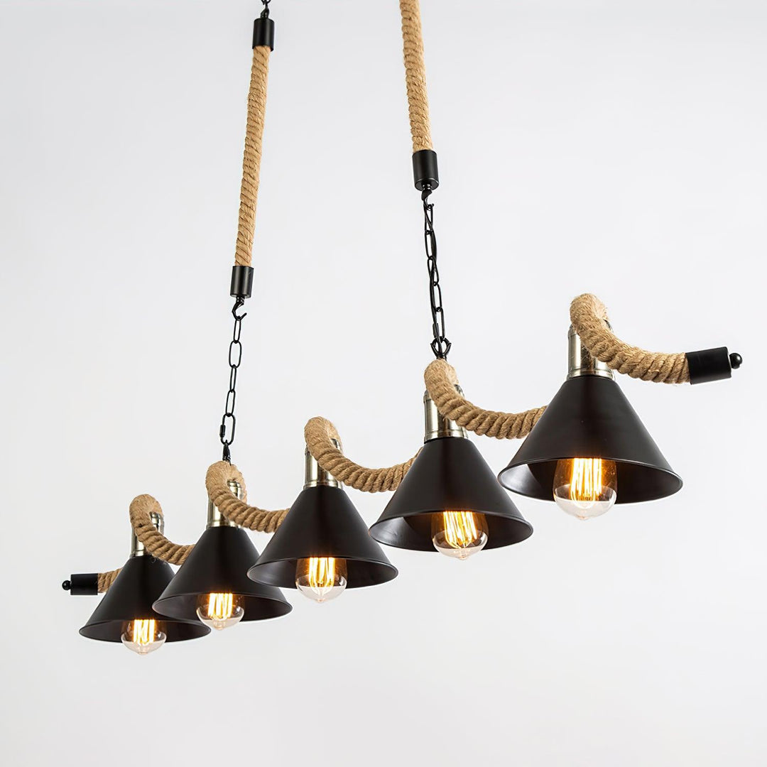 Lustra Suspension Industrielle Vague en Corde de Chanvre - Neutralighting