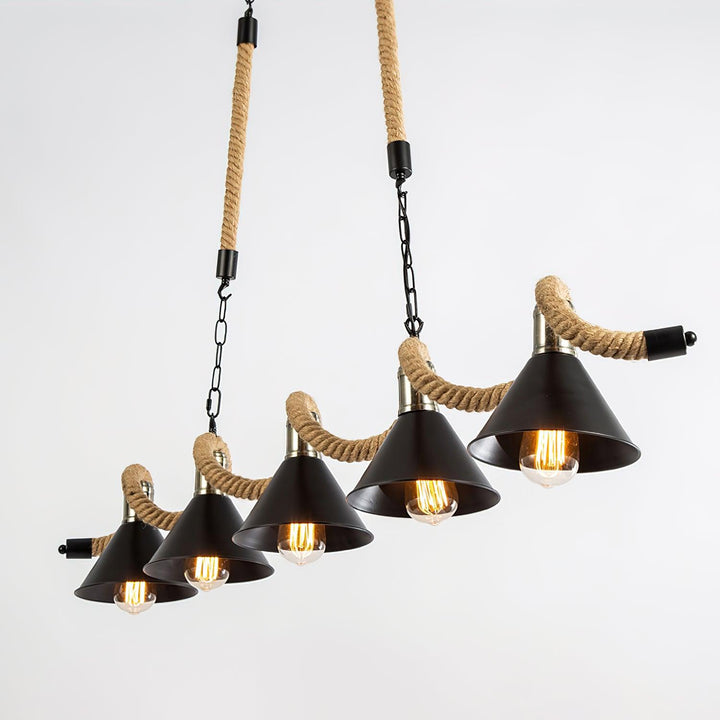 Lustra Suspension Industrielle Vague en Corde de Chanvre - Neutralighting