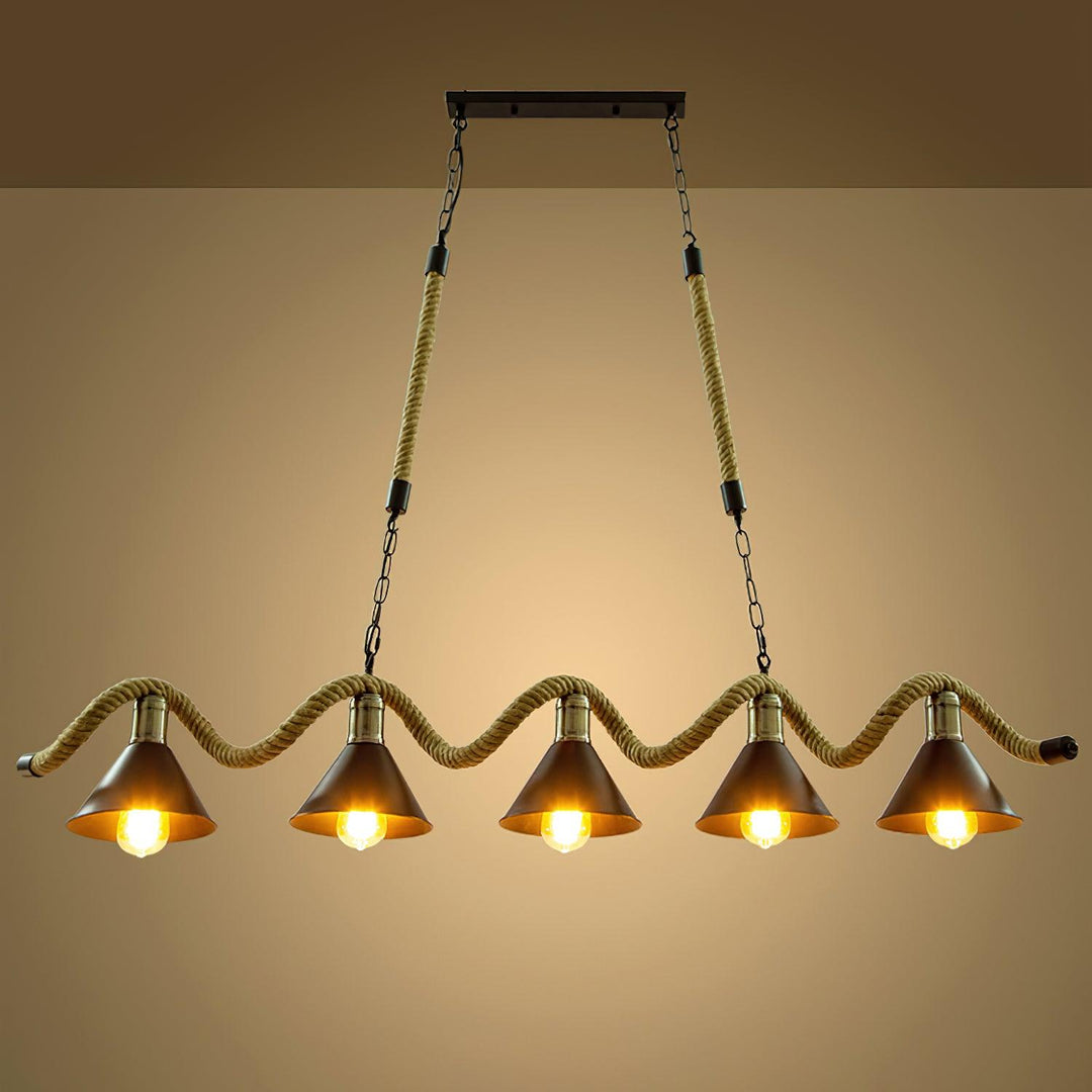 Lustra Suspension Industrielle Vague en Corde de Chanvre - Neutralighting