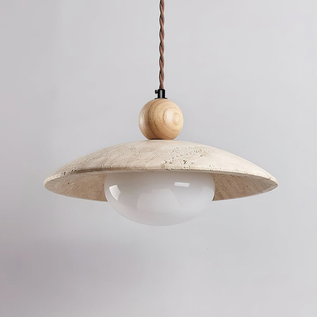 Travaro Lampe Pendante Travertin Accents Bois - Neutralighting