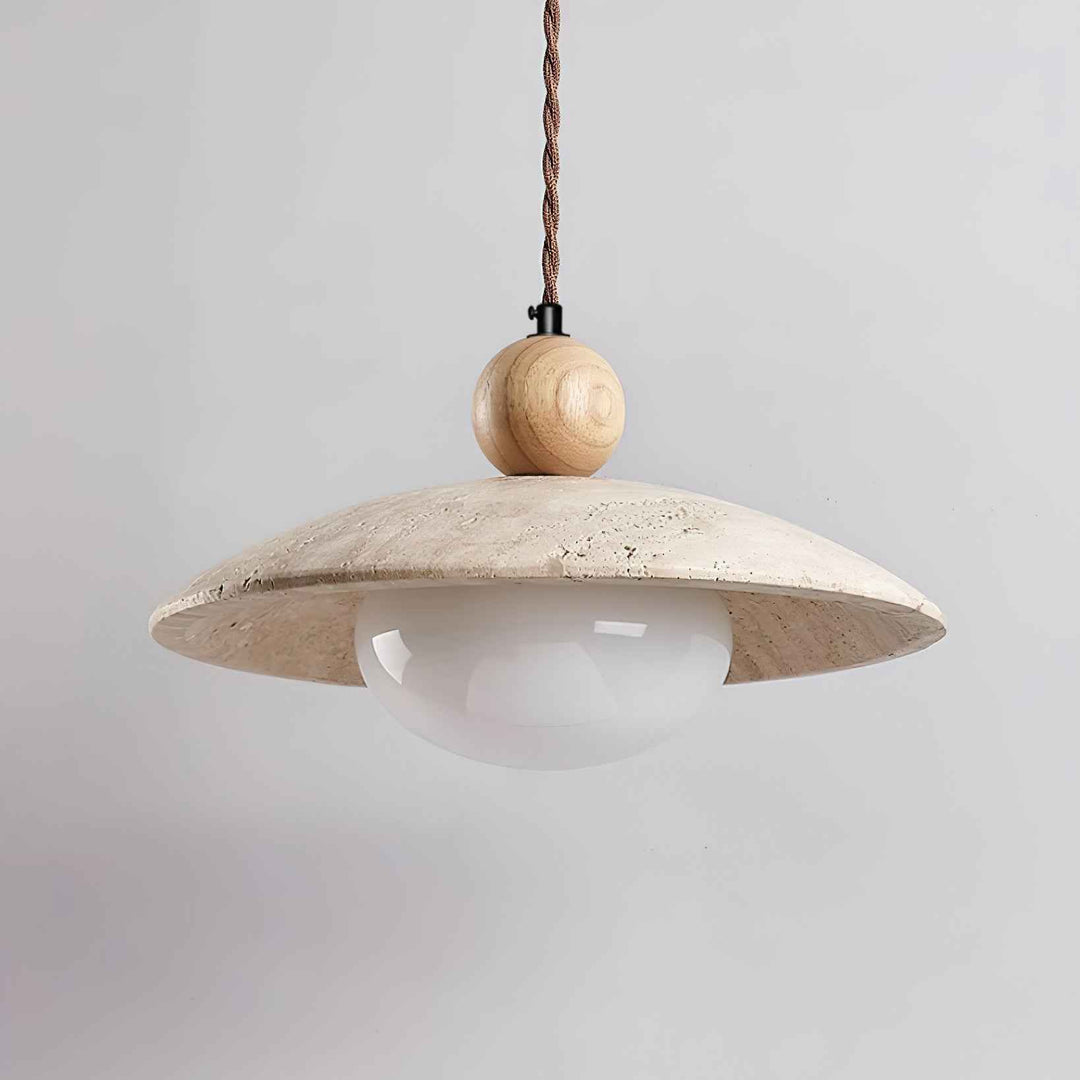 Travaro Lampe Pendante Travertin Accents Bois - Neutralighting