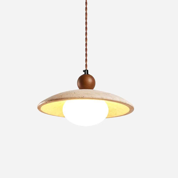 Travaro Lampe Pendante Travertin Accents Bois - Neutralighting