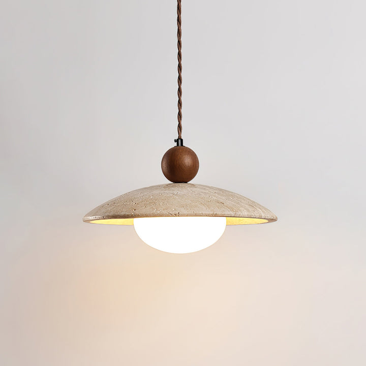 Travaro Lampe Pendante Travertin Accents Bois - Neutralighting