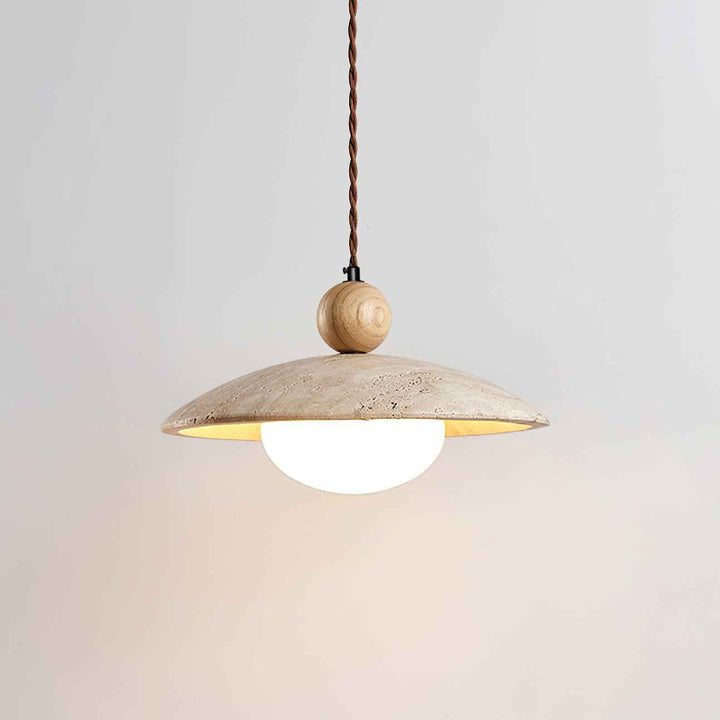 Travaro Lampe Pendante Travertin Accents Bois - Neutralighting