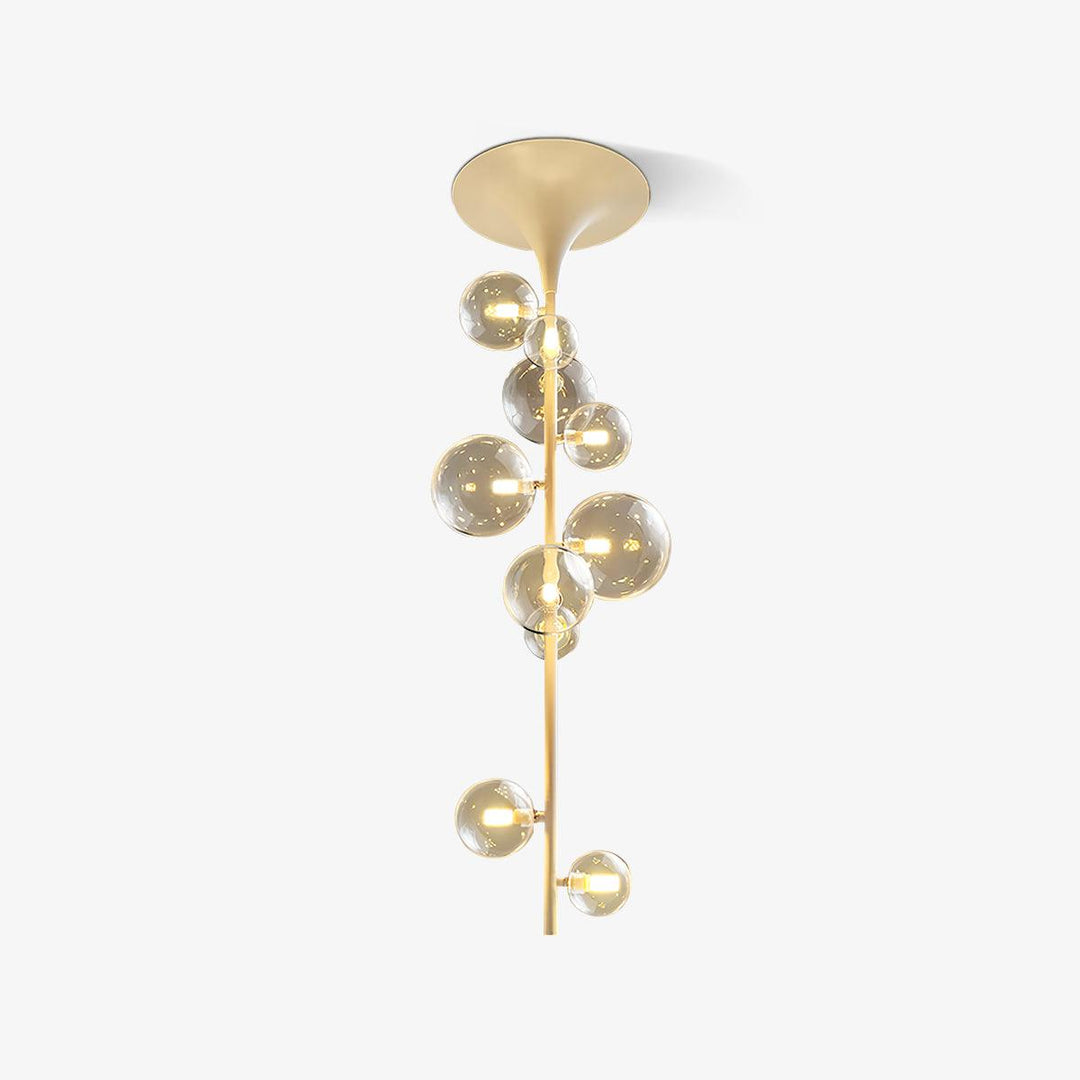 Lustra Suspension Laiton Verre Cascade pour Hallway - Neutralighting