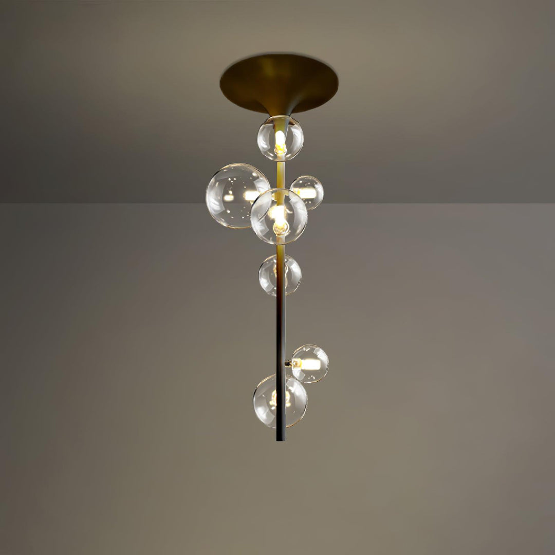 Lustra Suspension Laiton Verre Cascade pour Hallway - Neutralighting