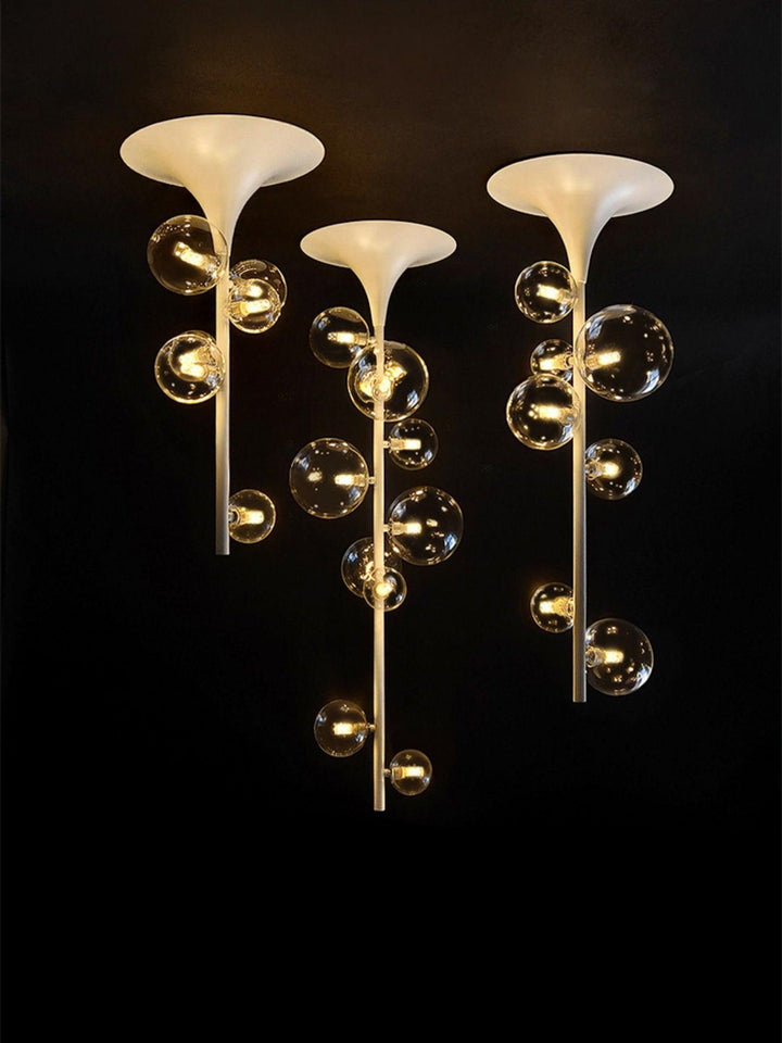 Lustra Suspension Laiton Verre Cascade pour Hallway - Neutralighting