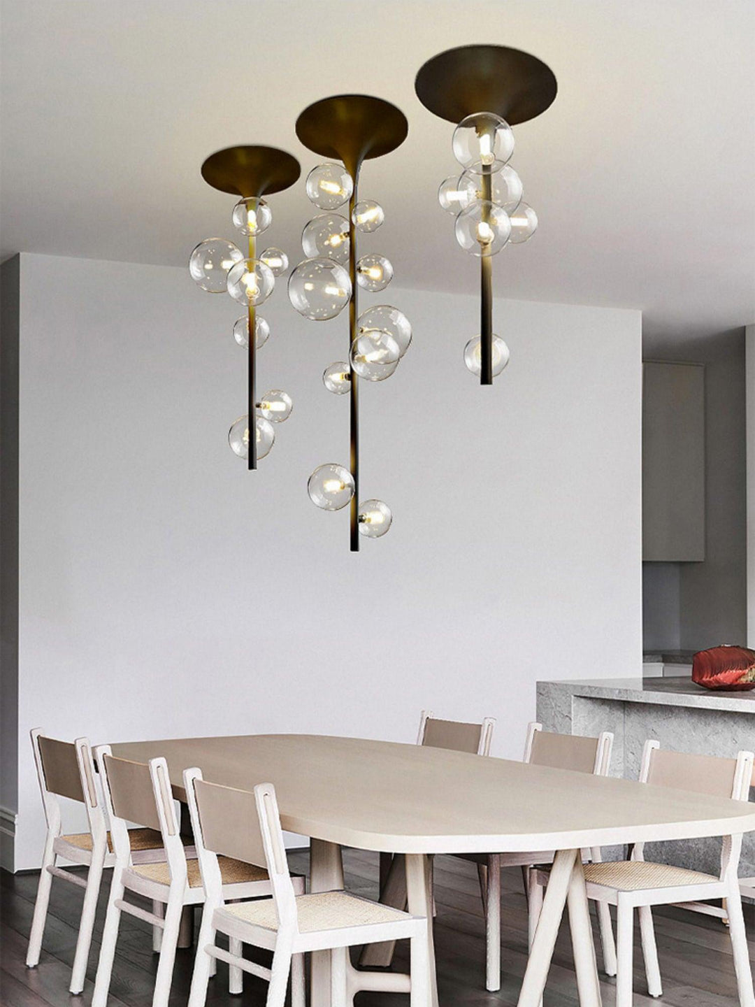 Lustra Suspension Laiton Verre Cascade pour Hallway - Neutralighting