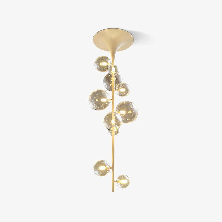 Lustra Suspension Laiton Verre Cascade pour Hallway - Neutralighting