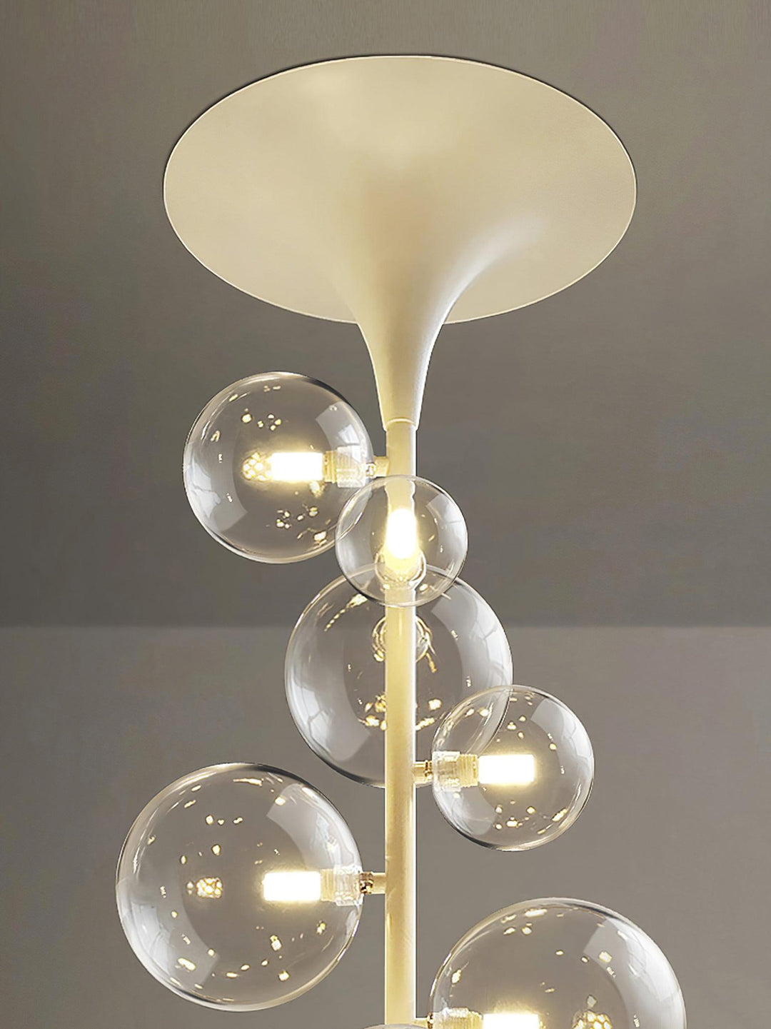 Lustra Suspension Laiton Verre Cascade pour Hallway - Neutralighting