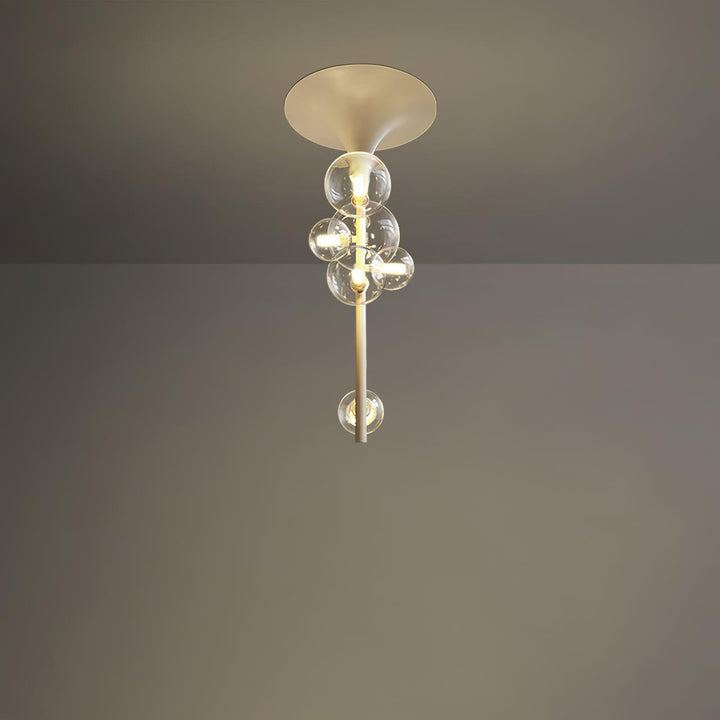 Lustra Suspension Laiton Verre Cascade pour Hallway - Neutralighting