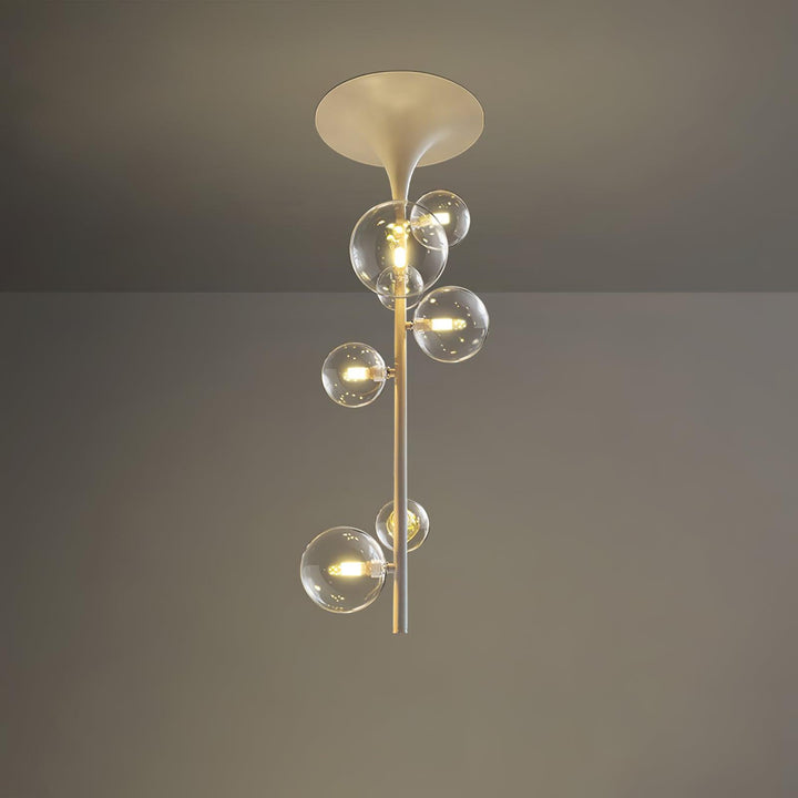 Lustra Suspension Laiton Verre Cascade pour Hallway - Neutralighting
