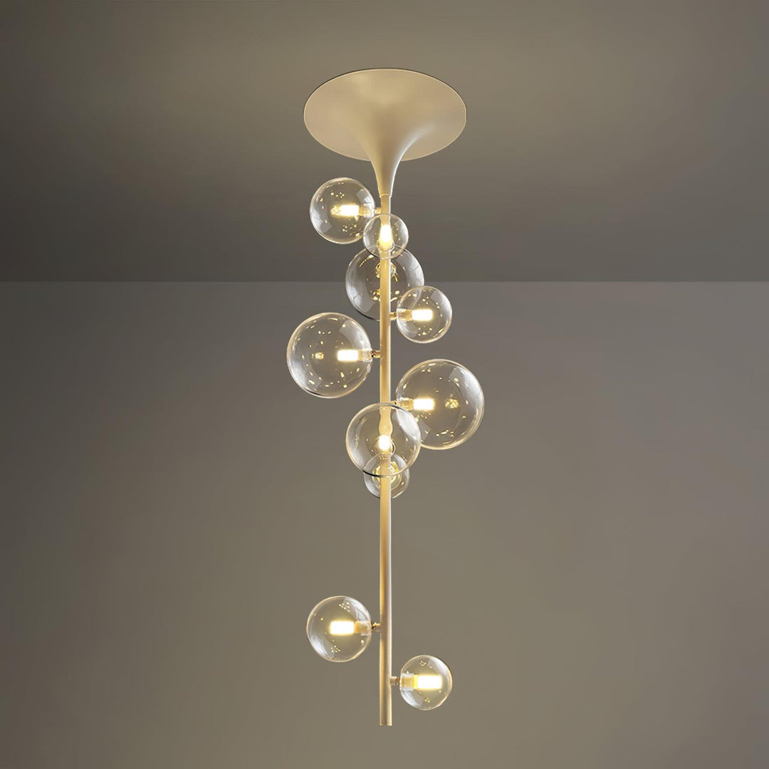 Lustra Suspension Laiton Verre Cascade pour Hallway - Neutralighting