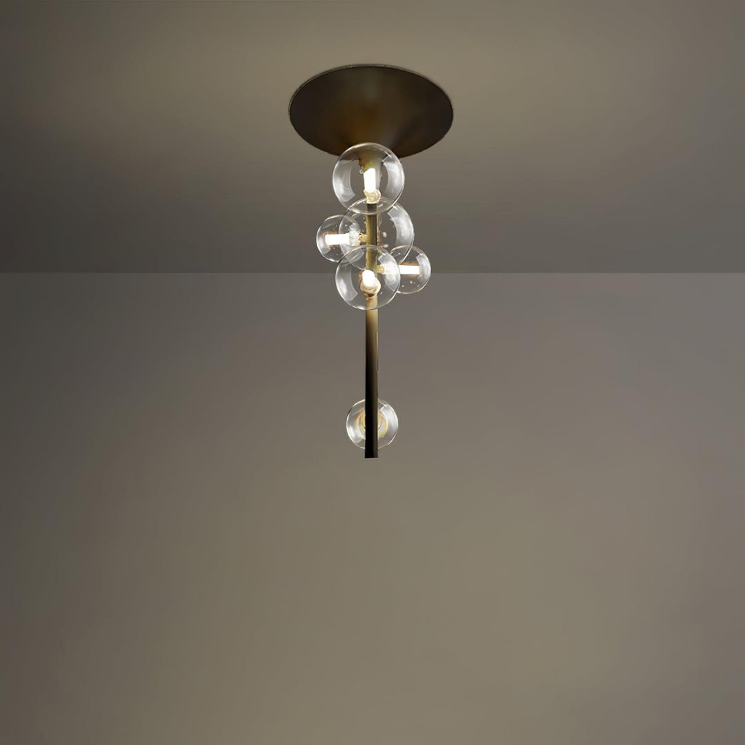 Lustra Suspension Laiton Verre Cascade pour Hallway - Neutralighting