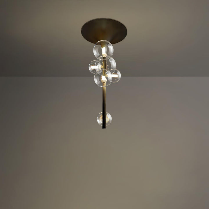 Lustra Suspension Laiton Verre Cascade pour Hallway - Neutralighting