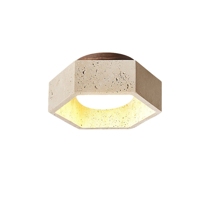 Hexara Lumière de Plafond Hexagonale en Travertin - Neutralighting