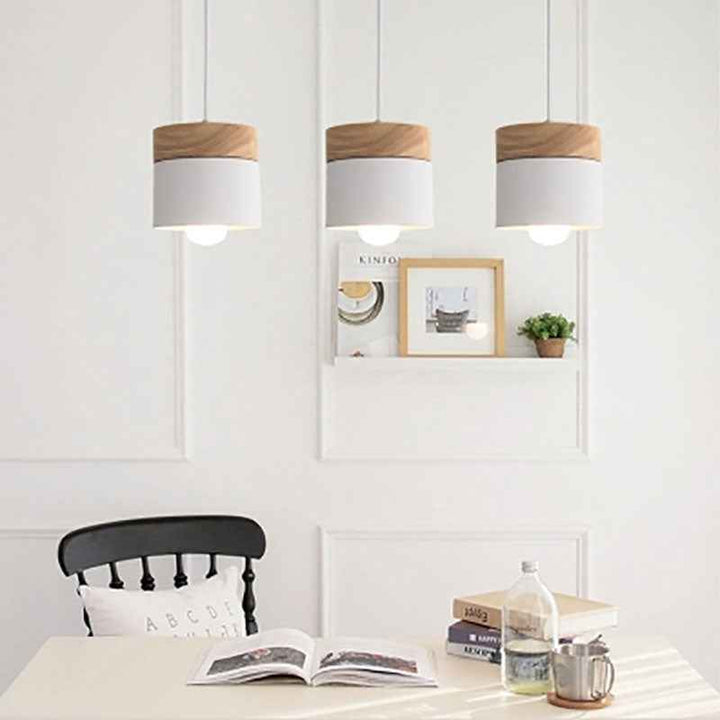 Valentina Suspension LED Macaron Nordique Métal/Bois Chambre - Neutralighting