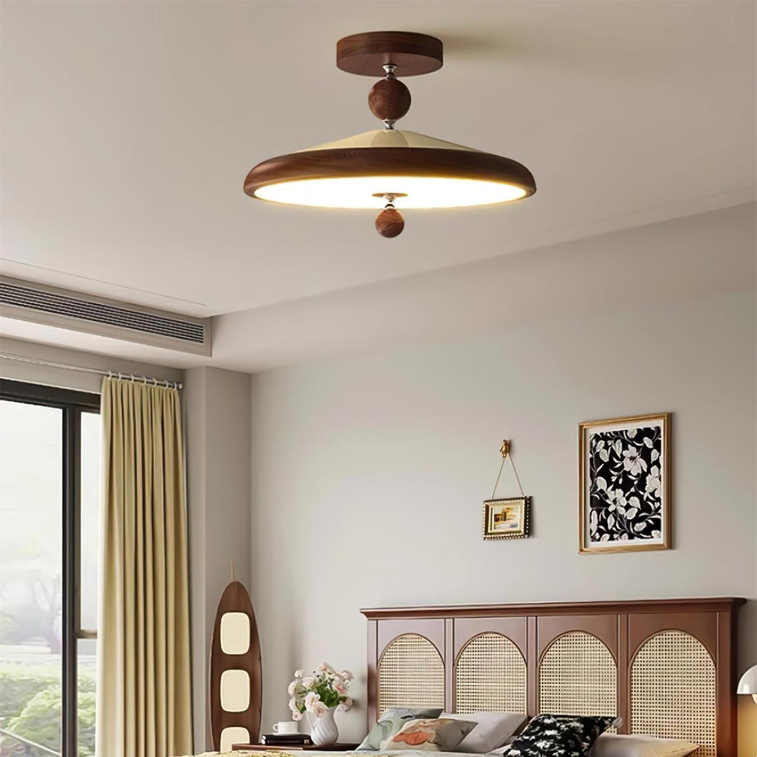 Belano Lampe Plafond Ronde Cadre en Bois - Neutralighting