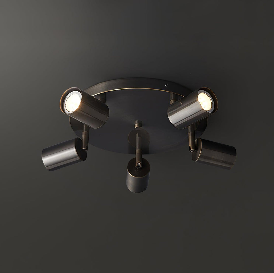 Solara Ceiling Lamp Brass Cylinder Adjustable Contemporary - Neutralighting