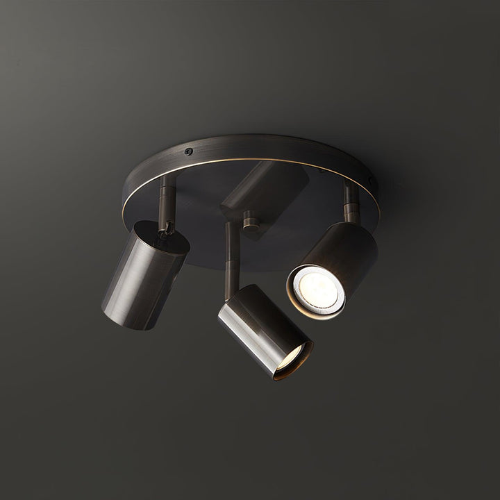 Solara Ceiling Lamp Brass Cylinder Adjustable Contemporary - Neutralighting