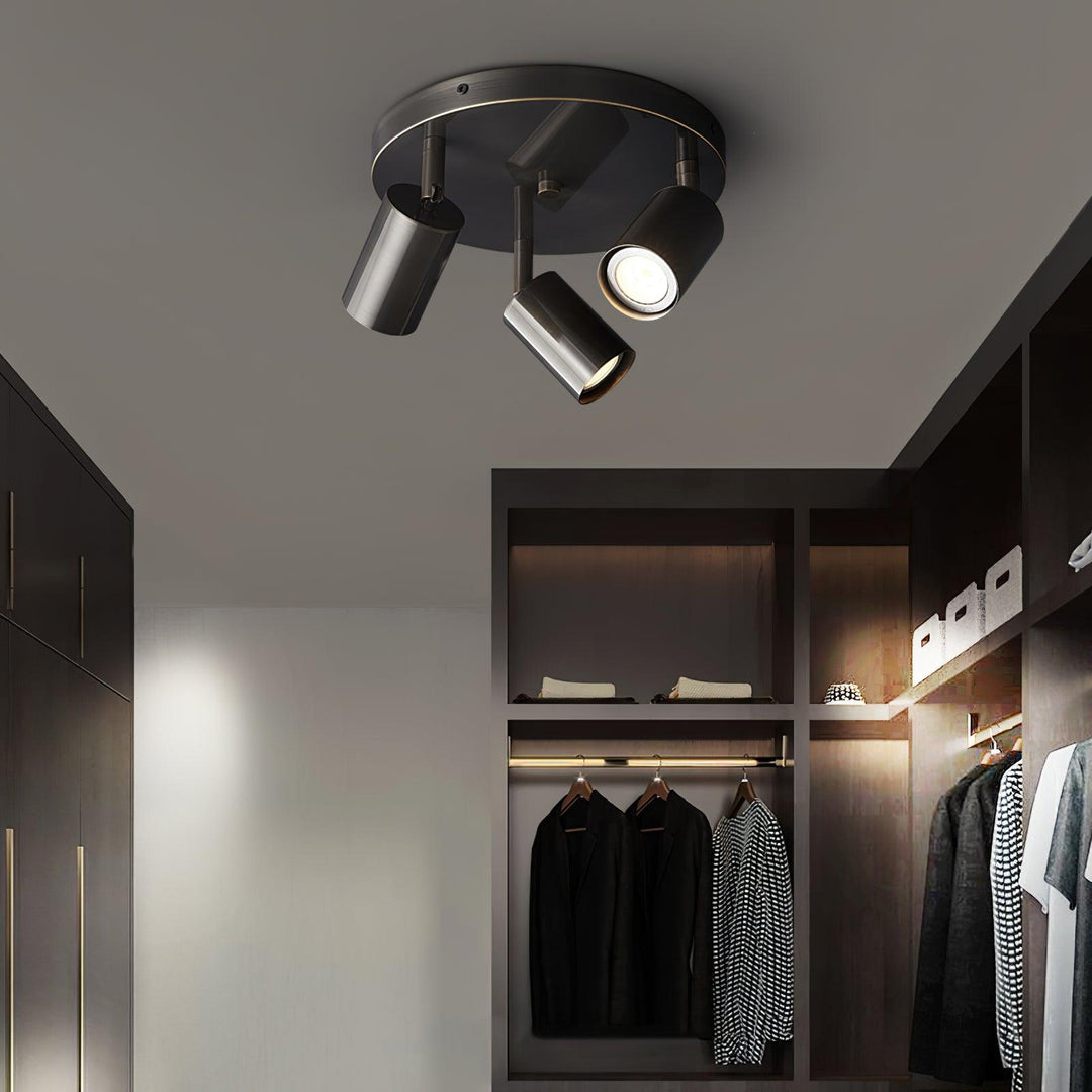 Solara Ceiling Lamp Brass Cylinder Adjustable Contemporary - Neutralighting